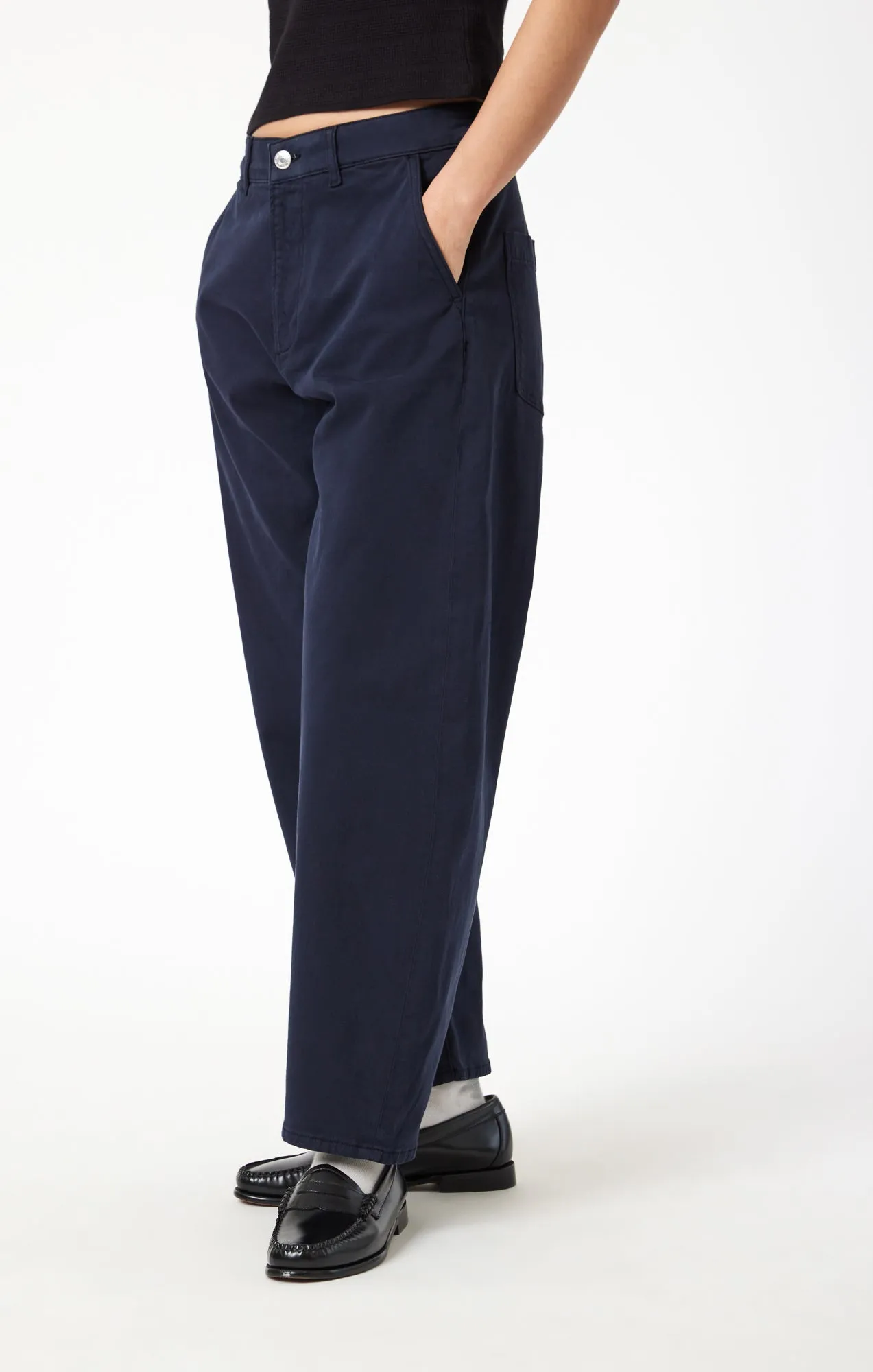 LENORA BARREL CHINO IN MIDNIGHT CASUAL TWILL