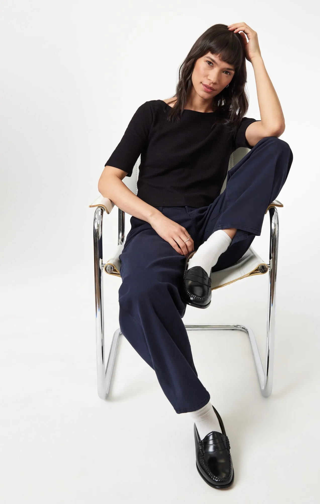 LENORA BARREL CHINO IN MIDNIGHT CASUAL TWILL