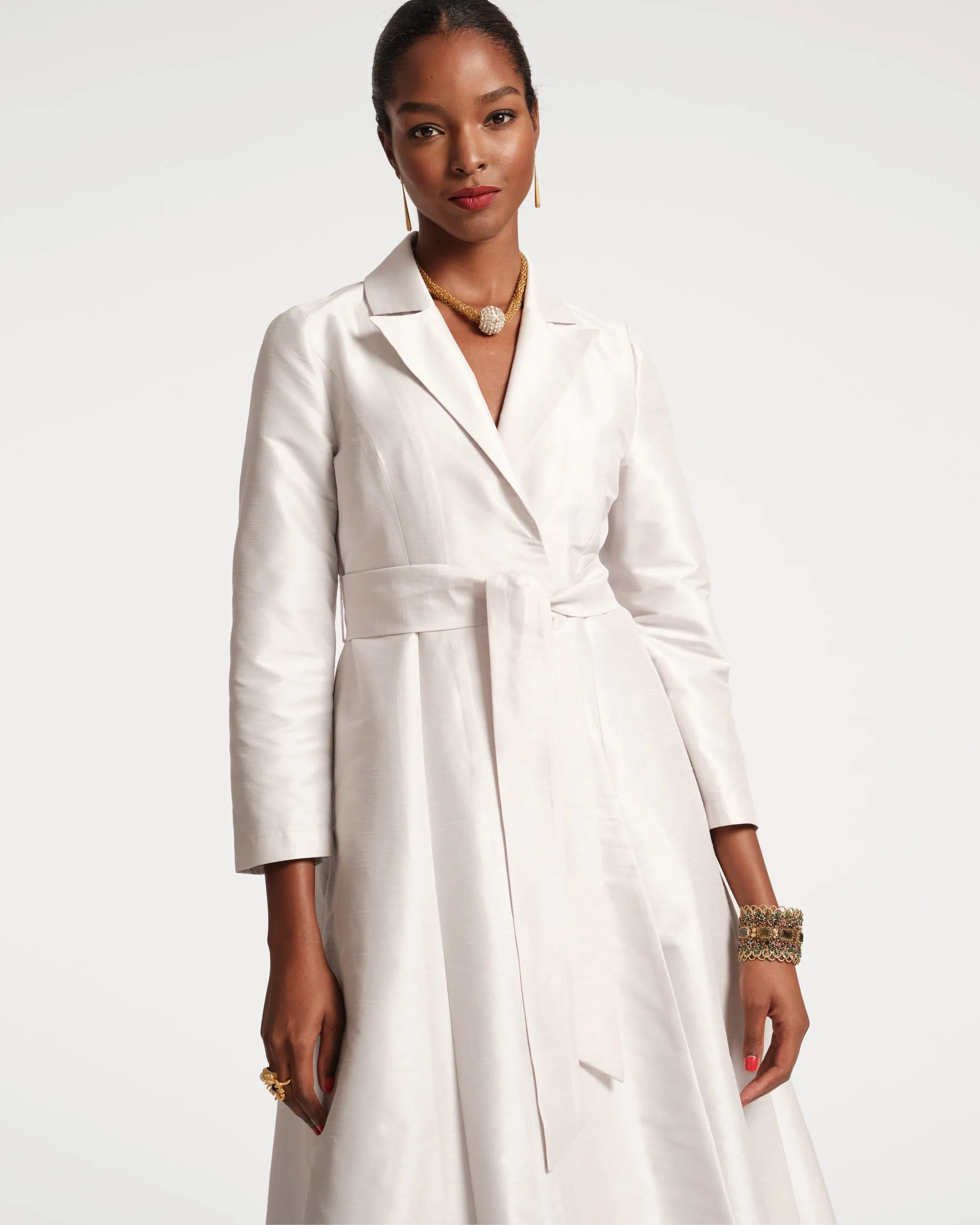 Lucille Dupioni Wrap Dress