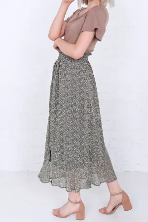 Maxi Button Front Skirt in Four Leaf Clover