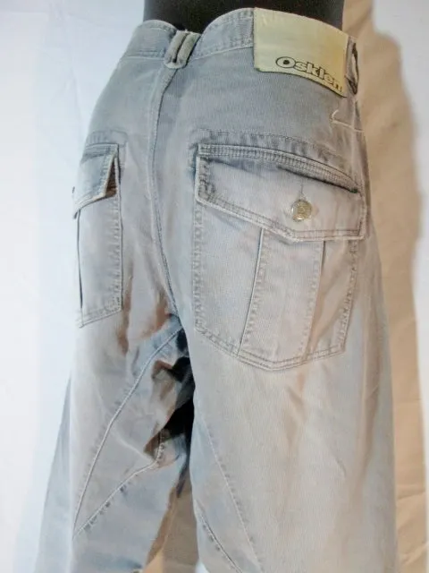 Mens OSKLEN Chino Corduroy Pants 34 X 33 GRAY Hipster Boho GREY Trouser