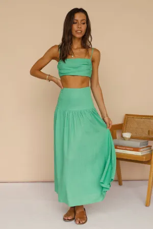 Natural Fragrance Maxi Skirt Green