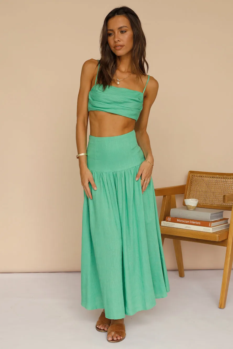 Natural Fragrance Maxi Skirt Green