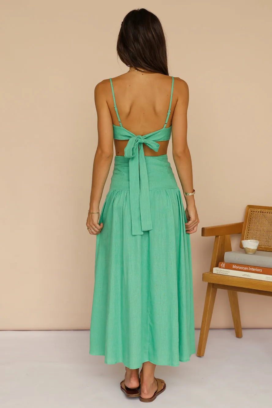 Natural Fragrance Maxi Skirt Green