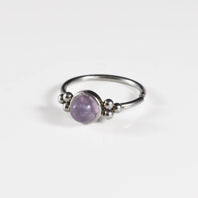 Nose Ring with Amethyst Stone