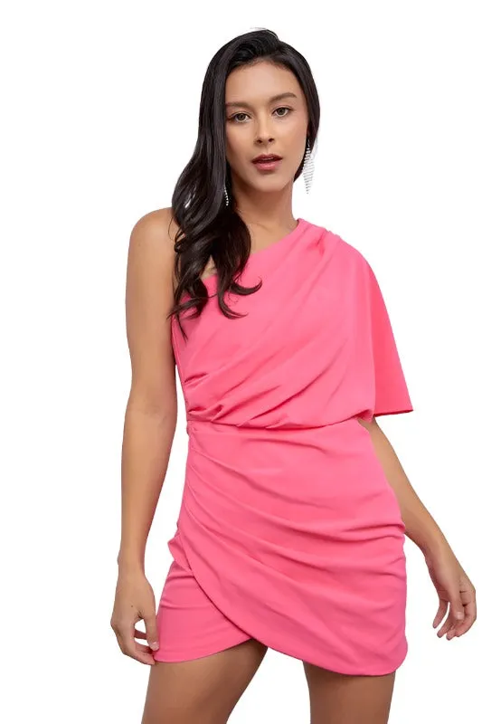 One Shoulder Wrap Dress