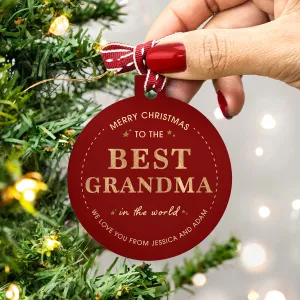 Personalised Christmas Bauble For Grandma