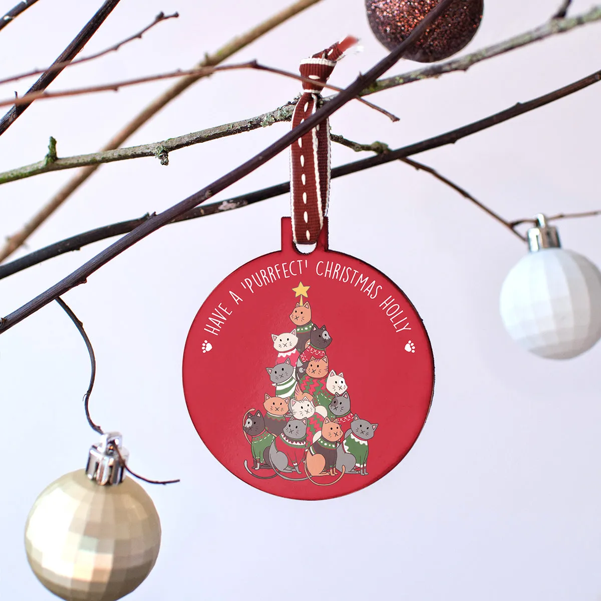 Personalised 'Purrfect Christmas' Cat Lover Bauble