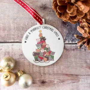 Personalised 'Purrfect Christmas' Cat Lover Bauble