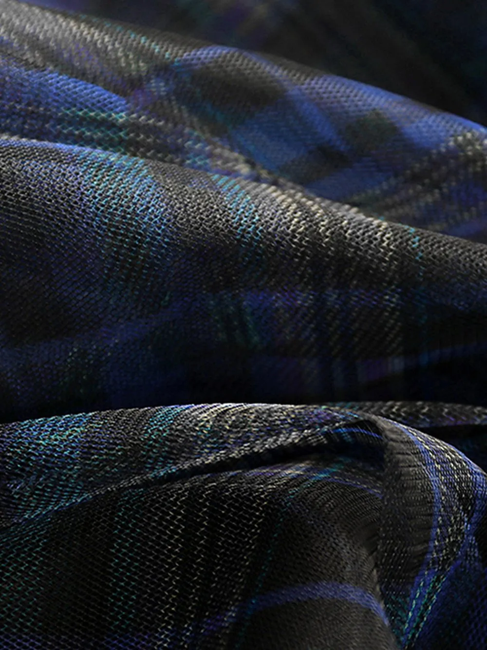 Plaid Tulle Maxi Skirt