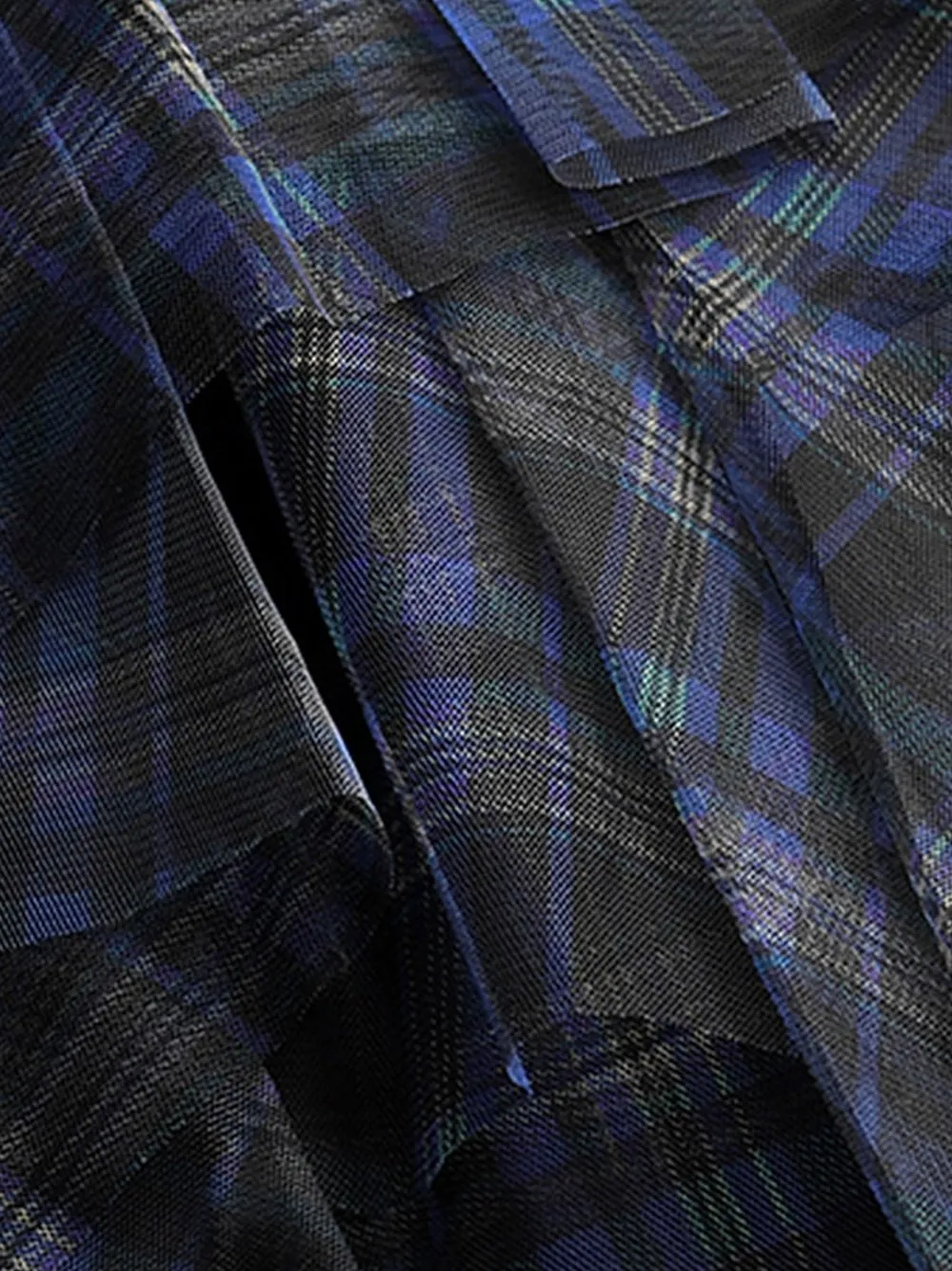 Plaid Tulle Maxi Skirt