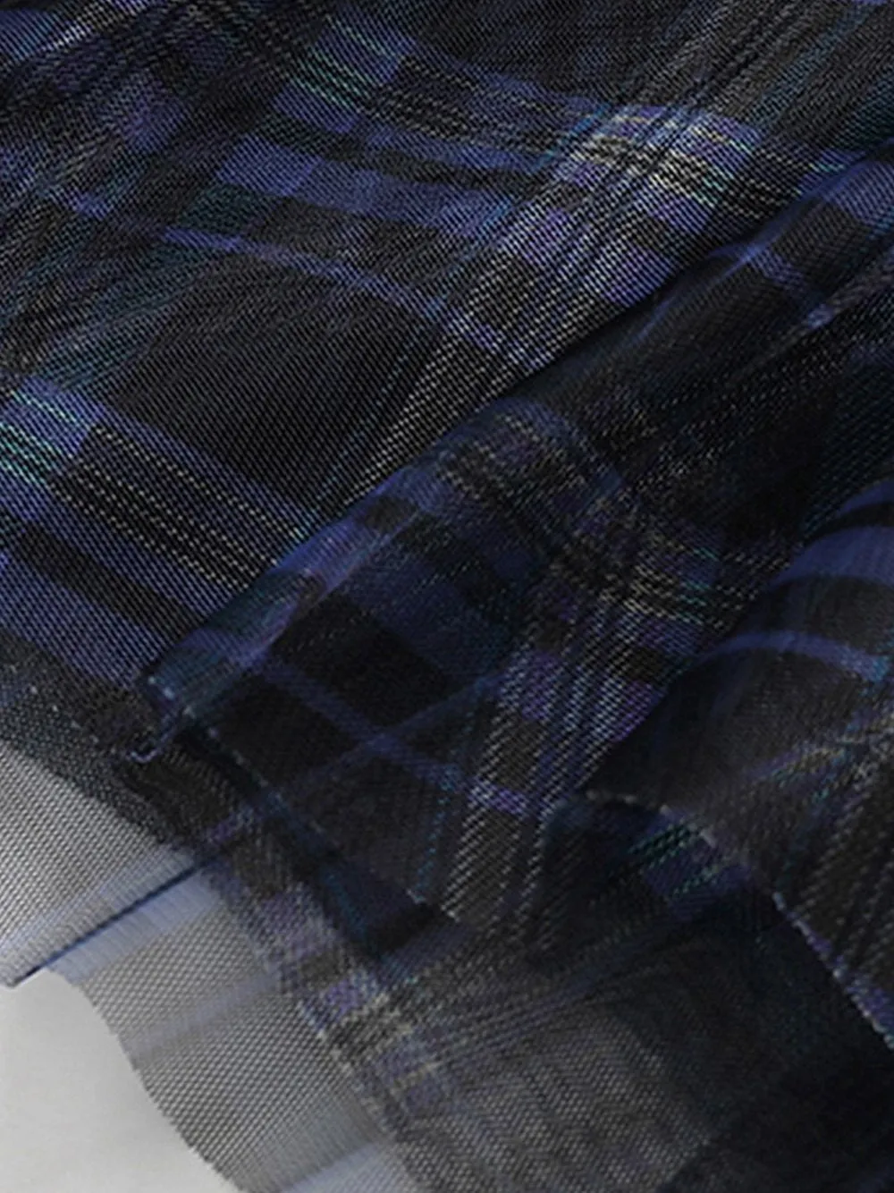 Plaid Tulle Maxi Skirt