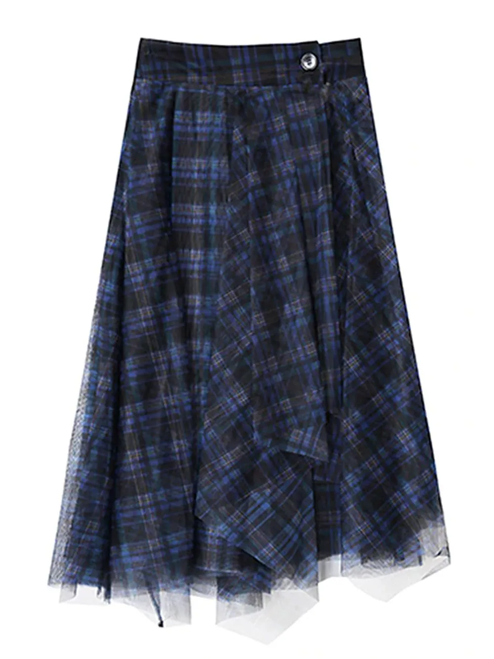 Plaid Tulle Maxi Skirt