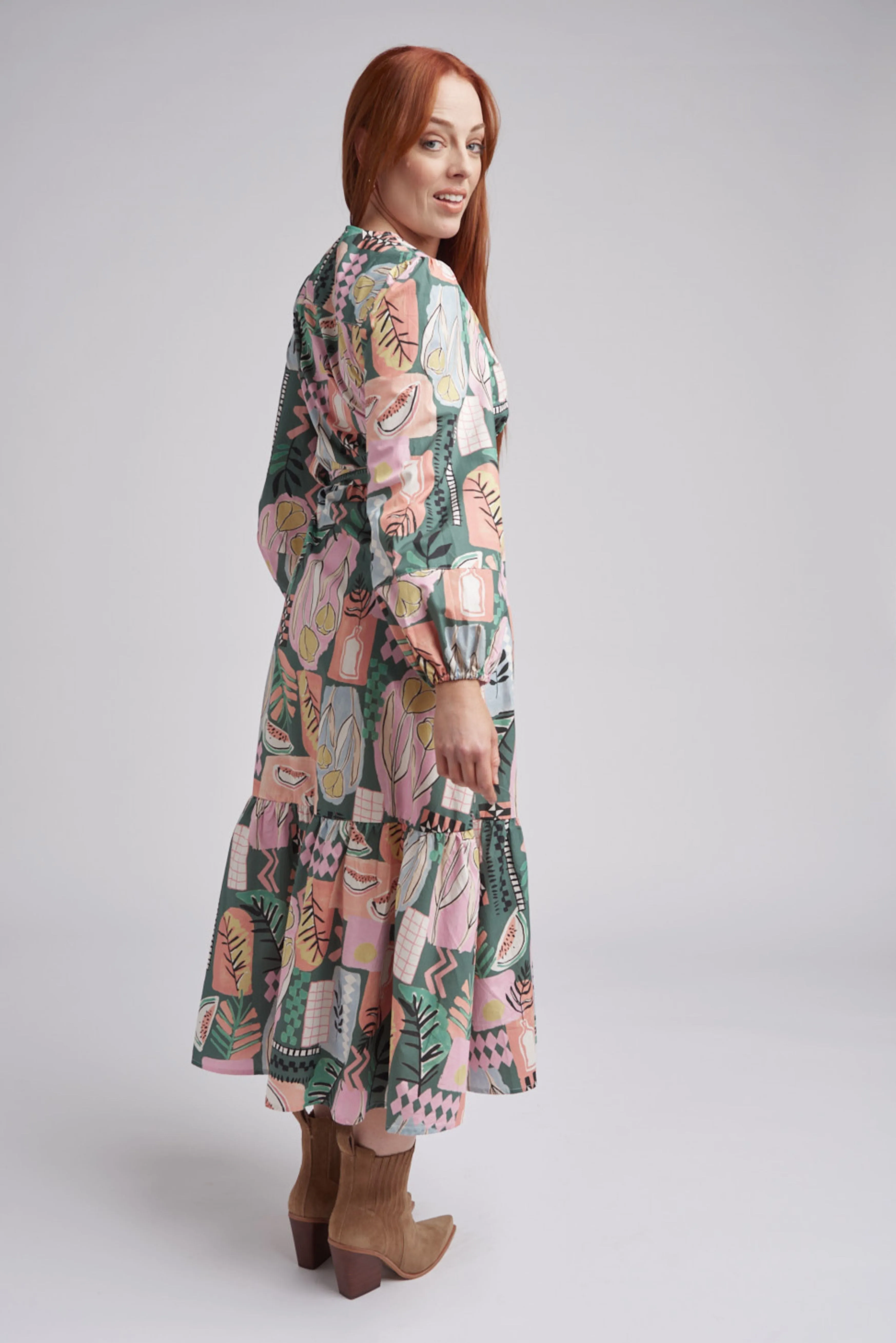Poppy Print Cotton Wrap Dress