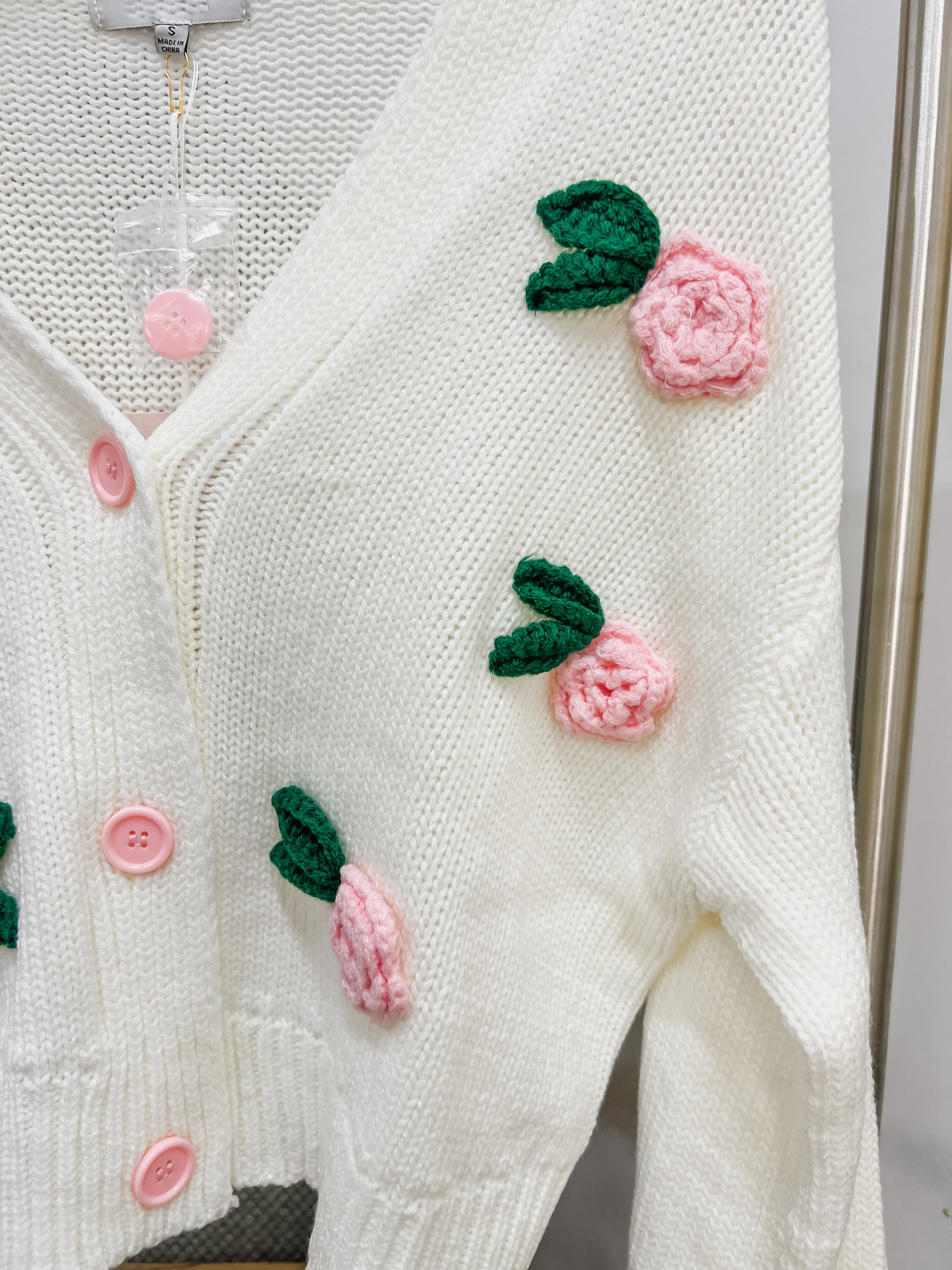 Rosalinda Dainty Flower Knit Cardigan