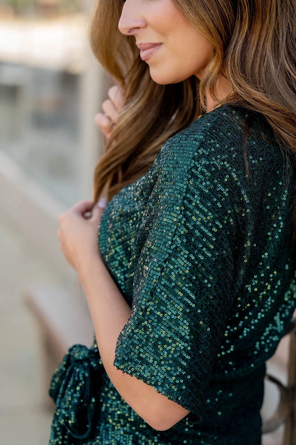 Sequin Wrap Dress