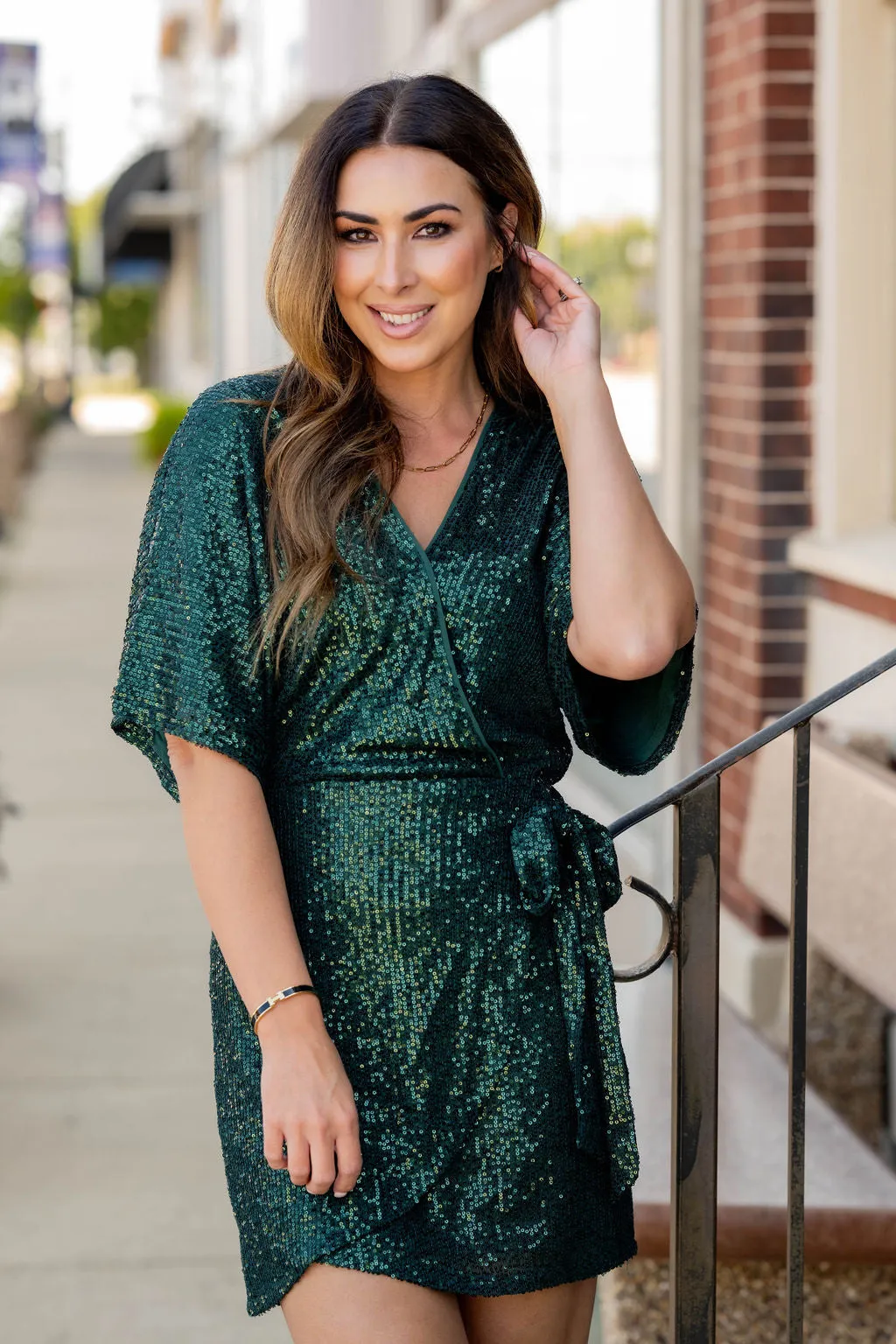 Sequin Wrap Dress