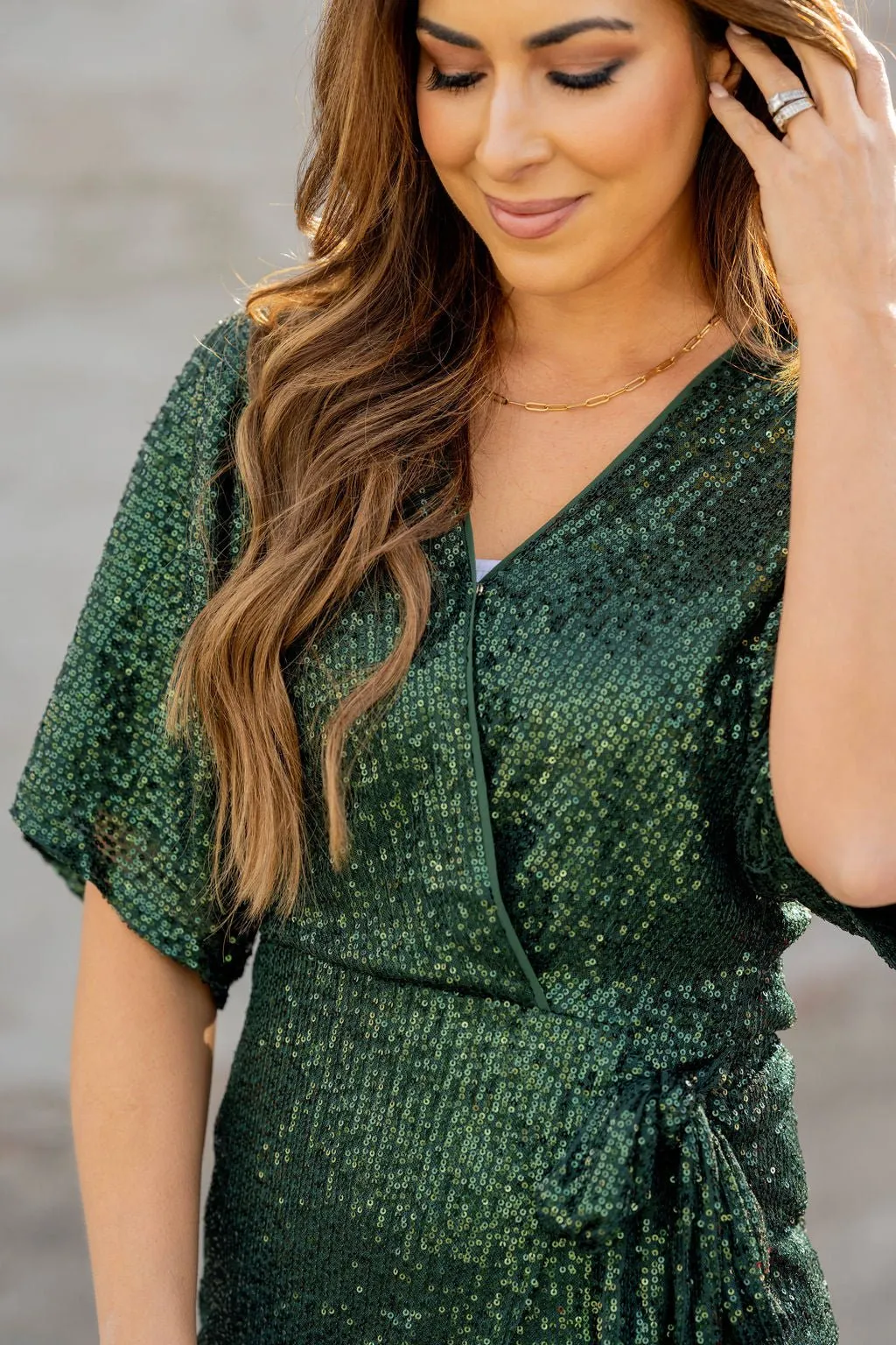 Sequin Wrap Dress