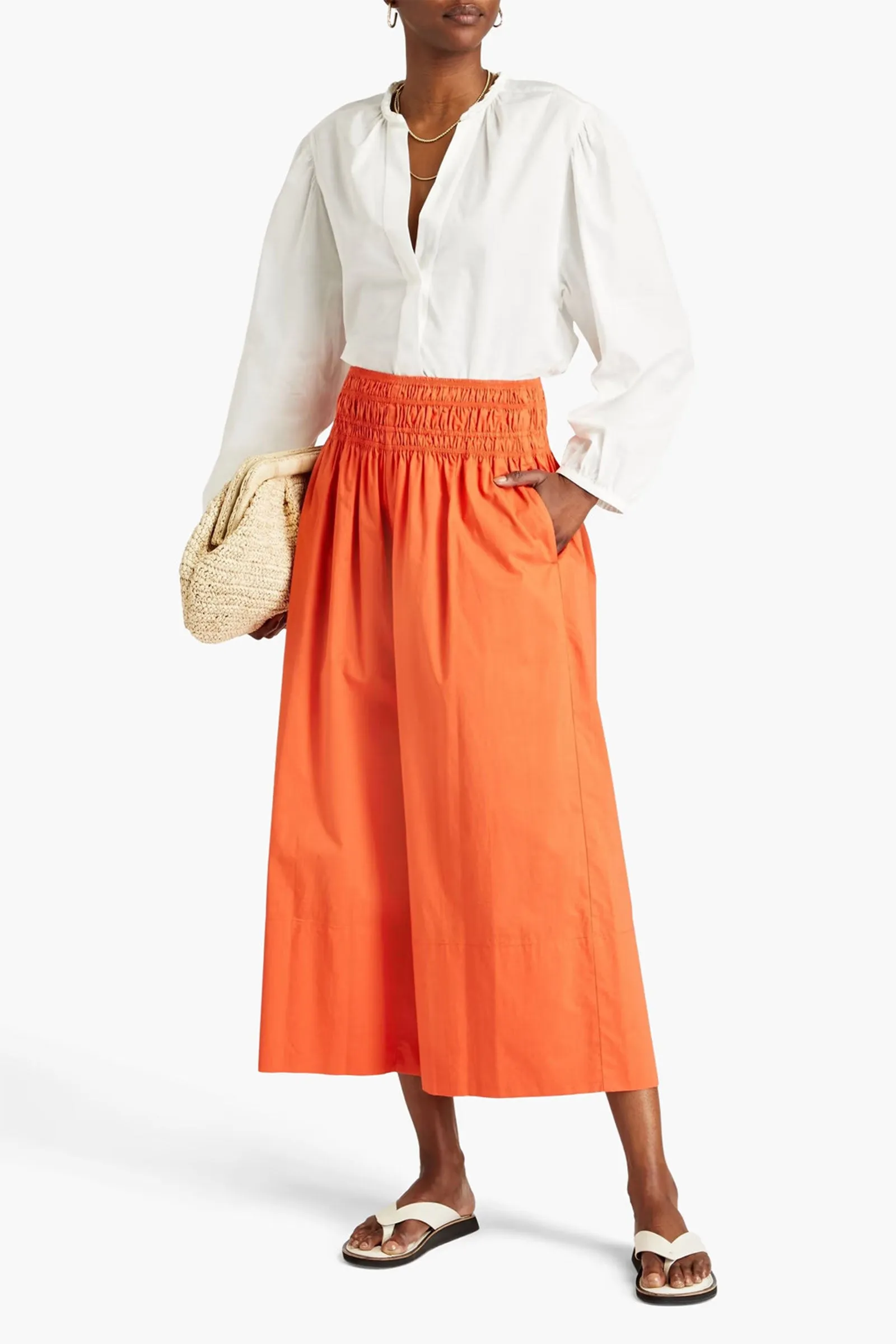 Shirred Cotton Culottes