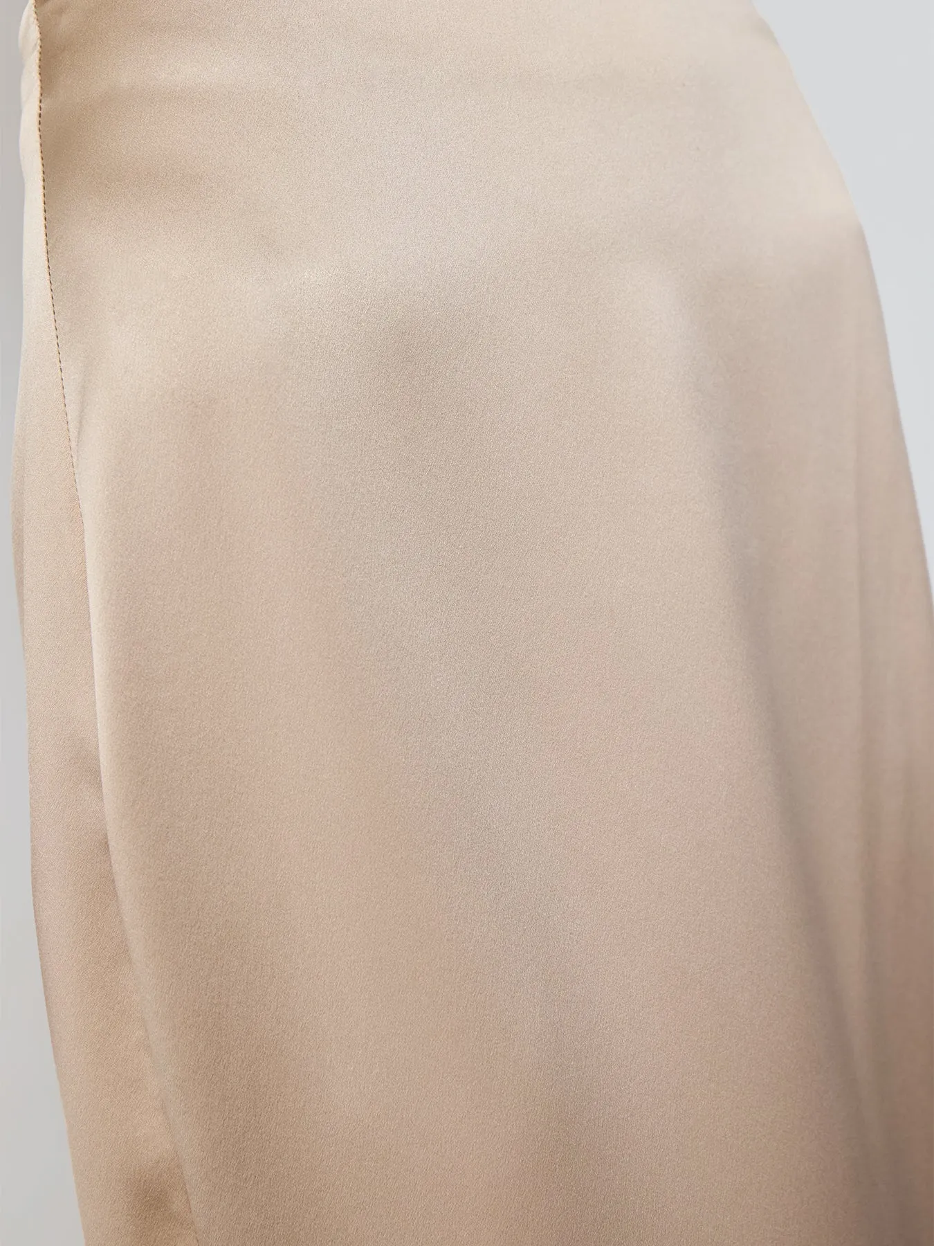 Silk Maxi Skirt in Camel