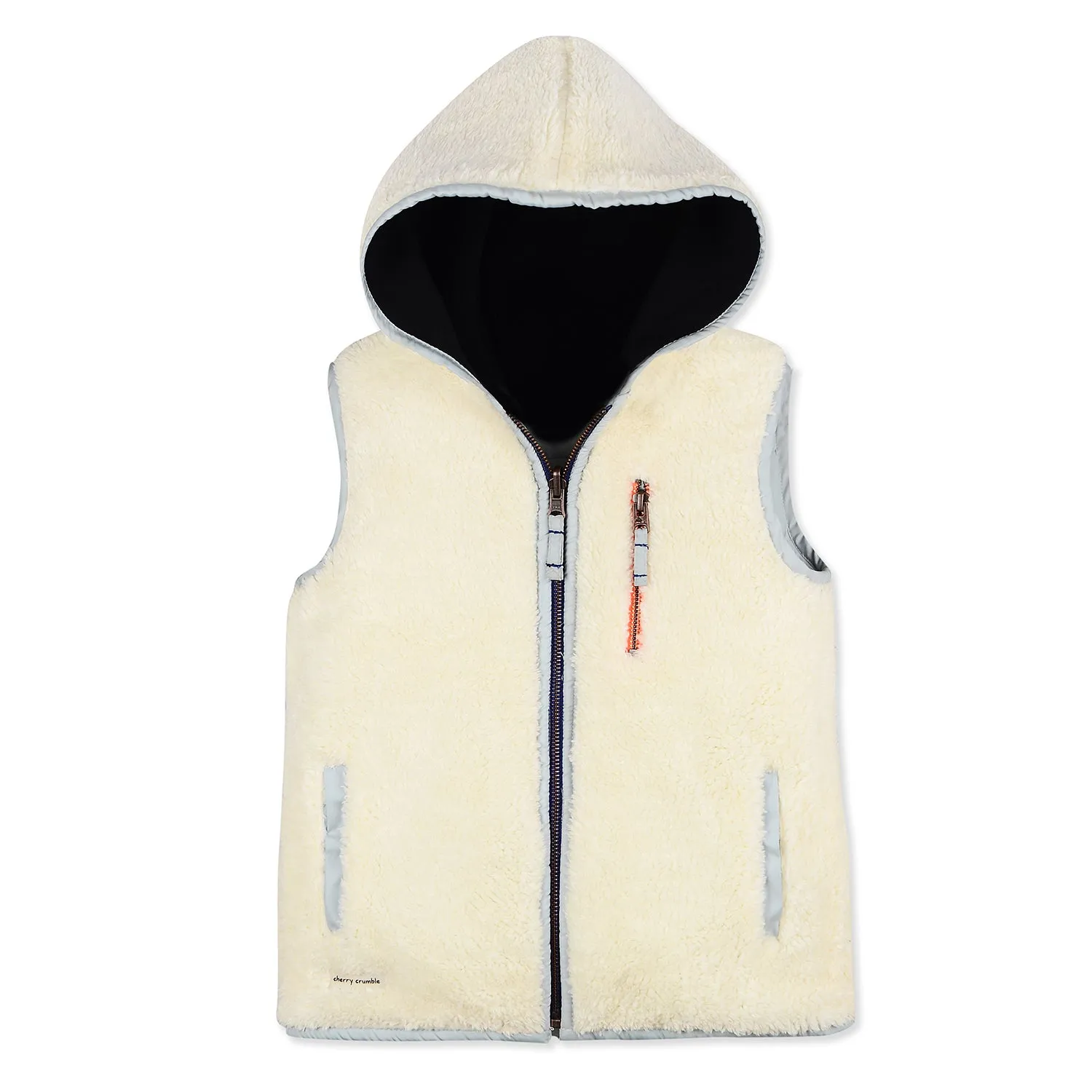 Sleeveless Hooded Regular Fit Reversible Jacket