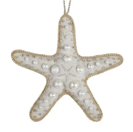 Starfish Linen Christmas Tree Decoration