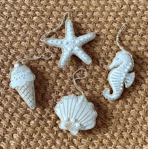 Starfish Linen Christmas Tree Decoration