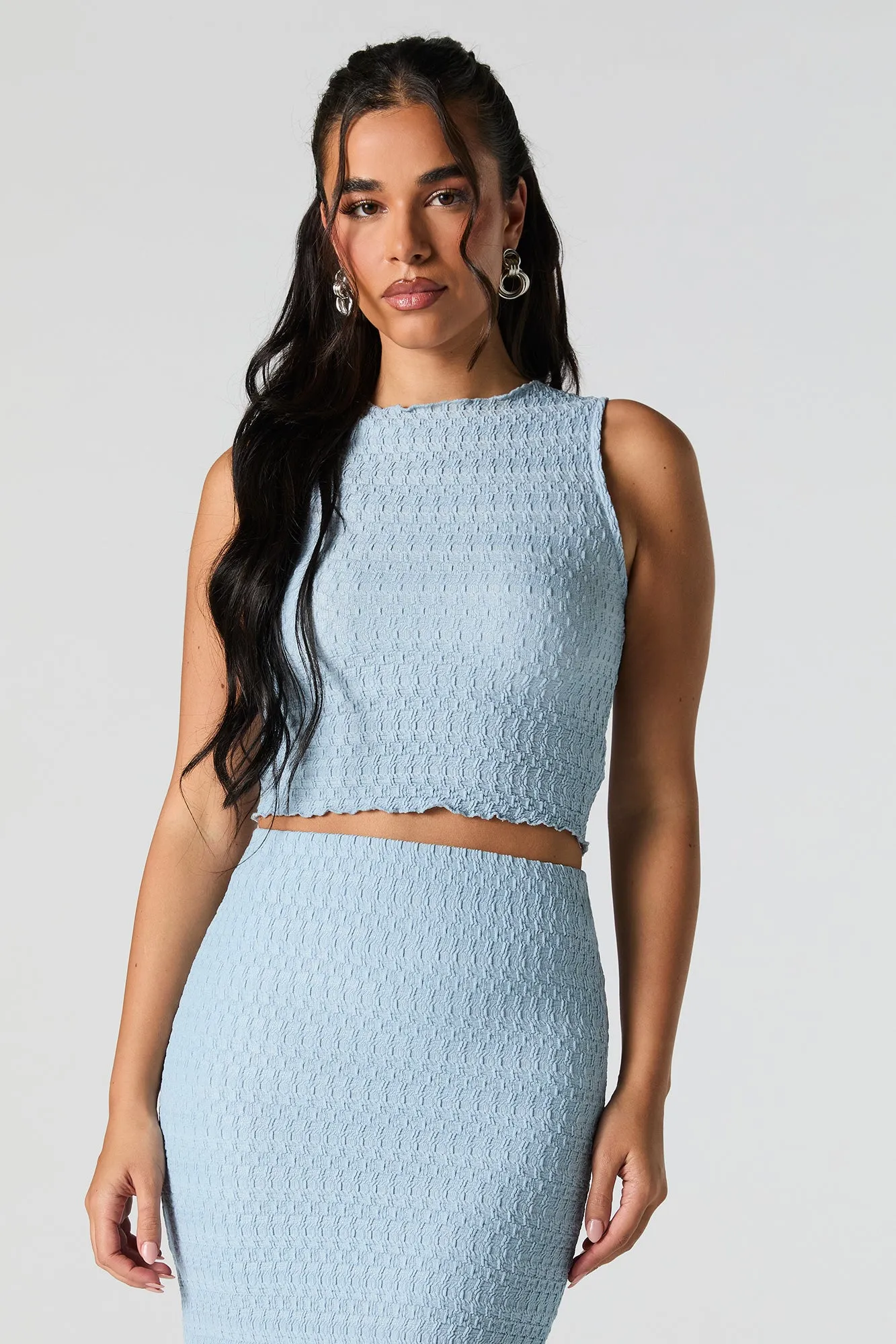 Textured Cropped Tank