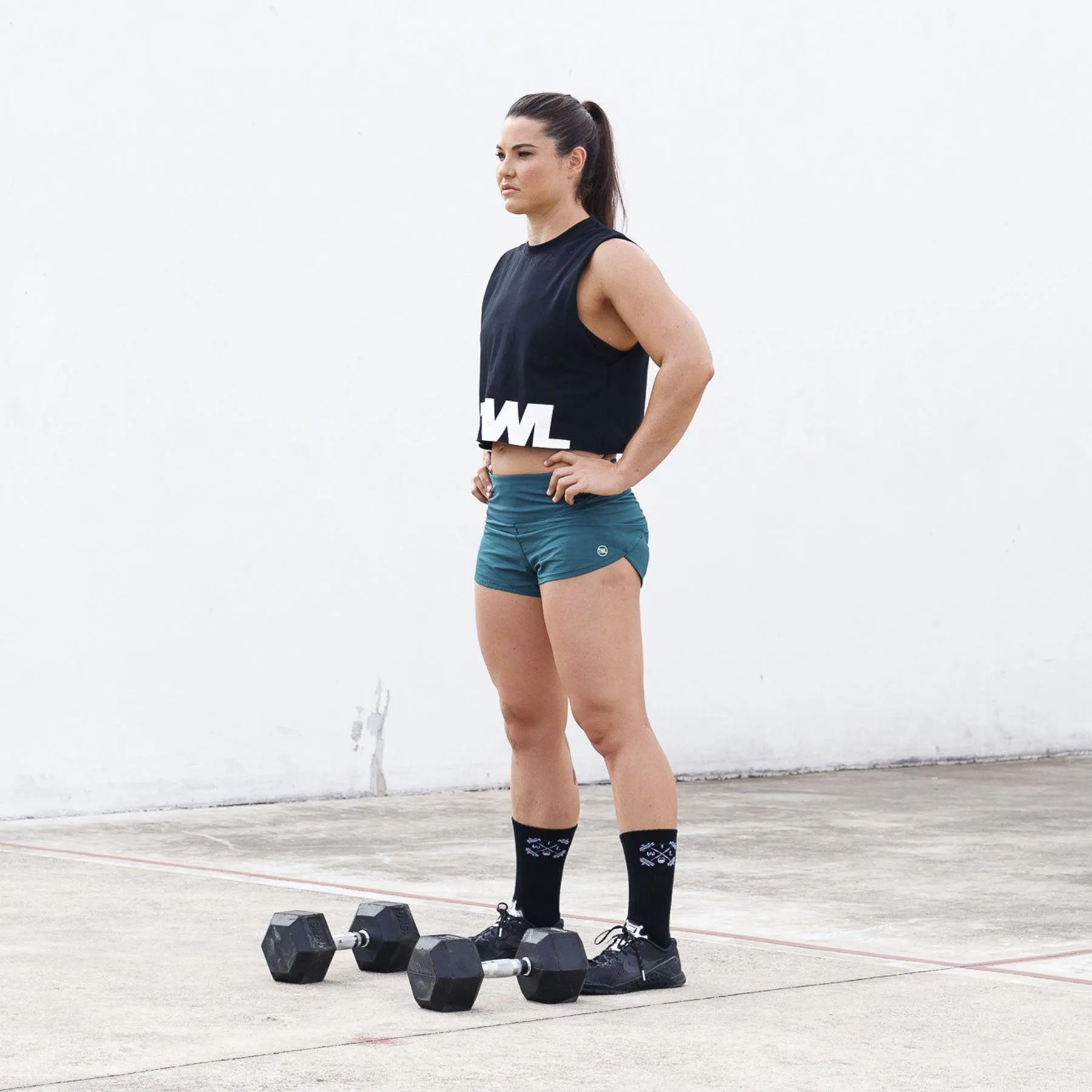 The WOD Life - Women's Classics Slash Crop Tank - Black