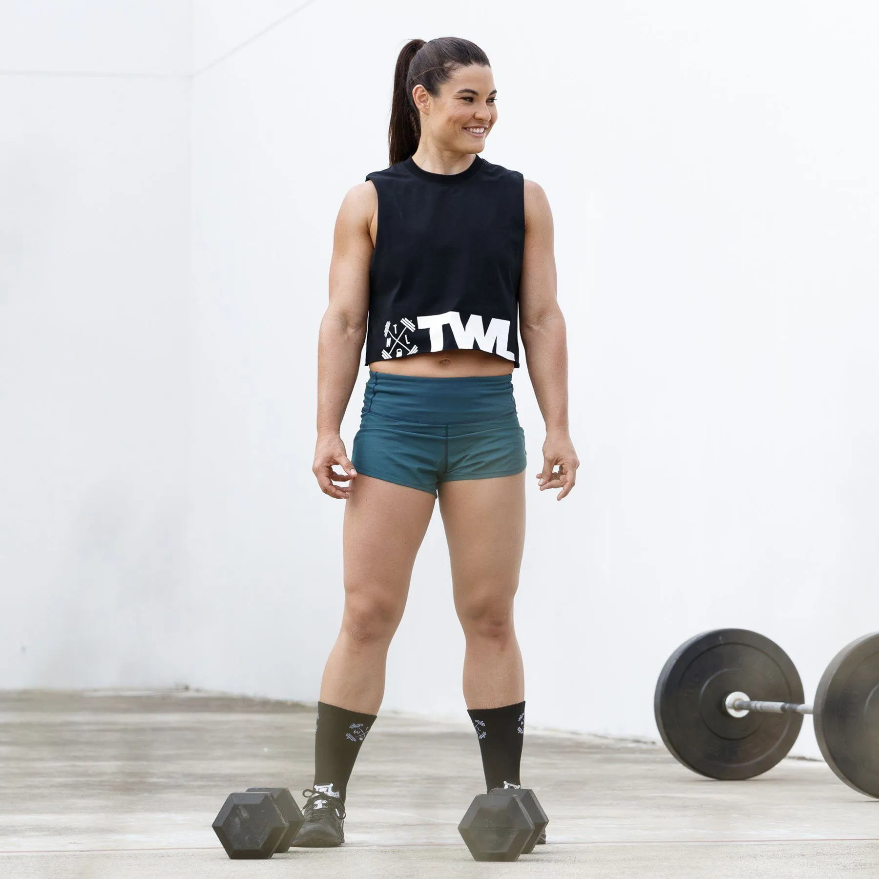 The WOD Life - Women's Classics Slash Crop Tank - Black