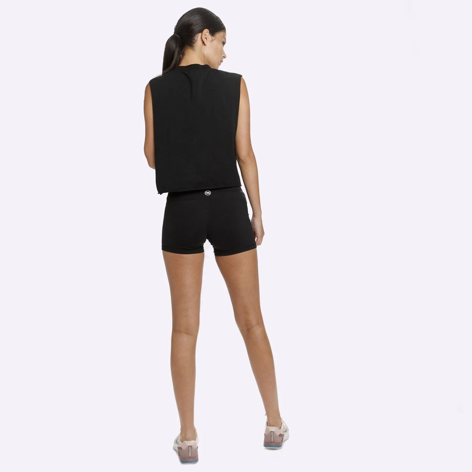 The WOD Life - Women's Classics Slash Crop Tank - Black