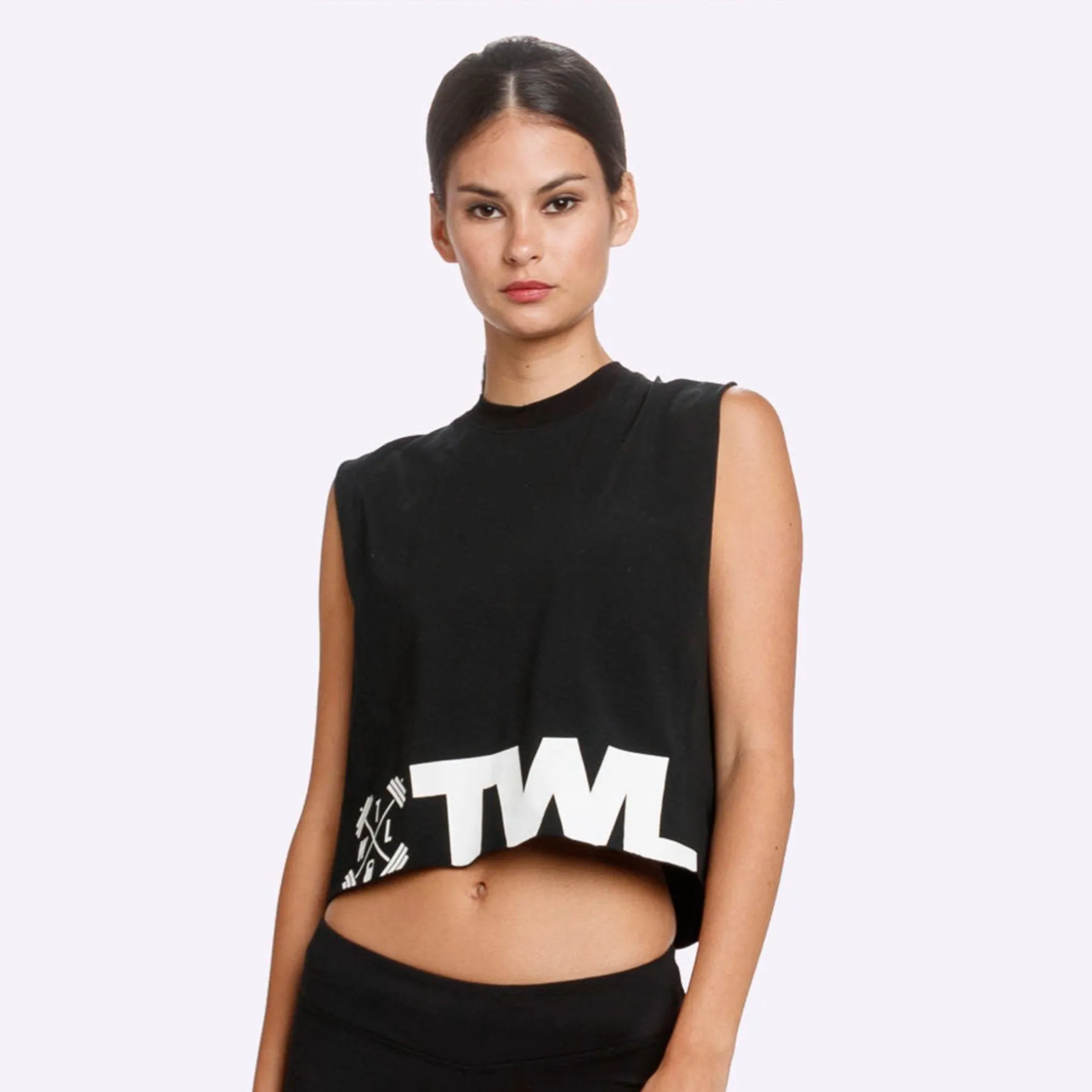 The WOD Life - Women's Classics Slash Crop Tank - Black