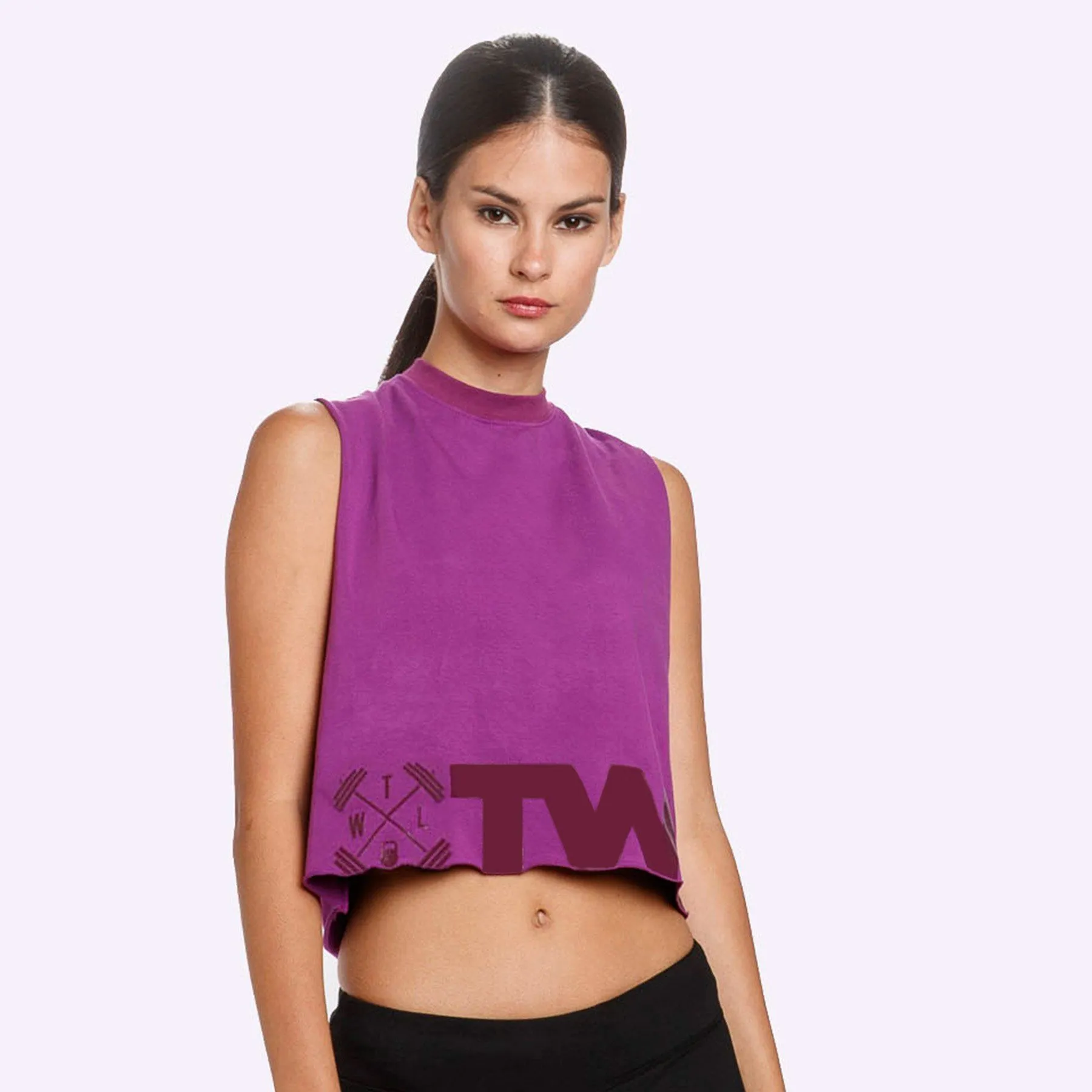The WOD Life - Women's Classics Slash Crop Tank - Ultra Violet