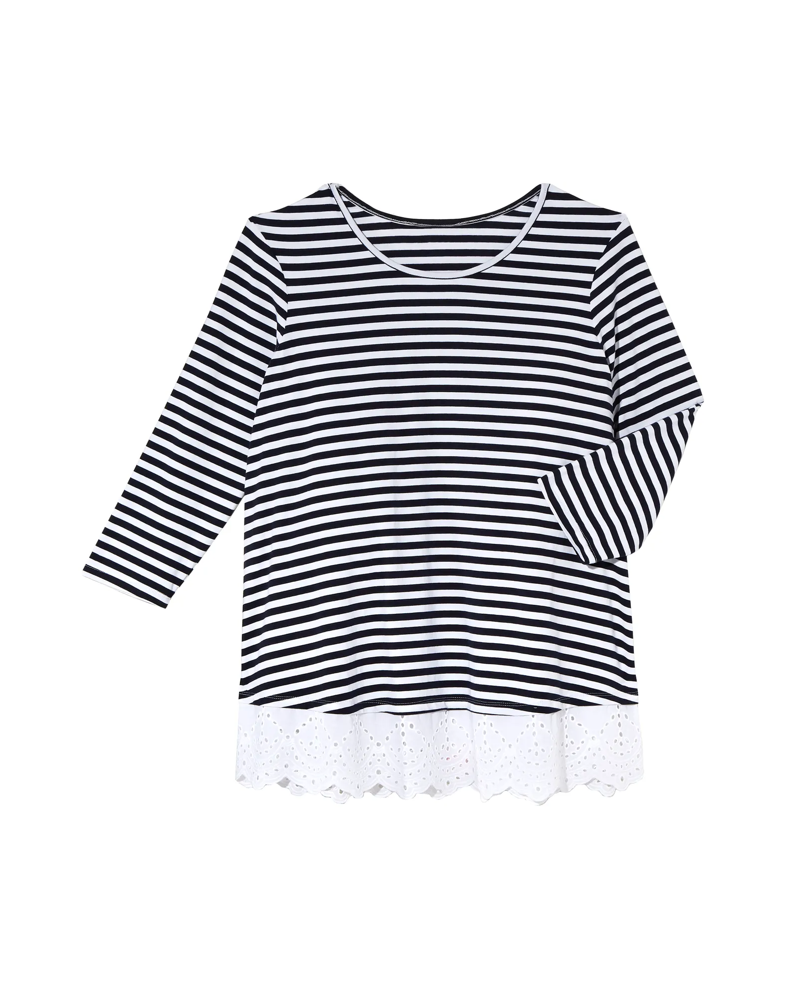 Thyra Knit Twofer Top | Black / White