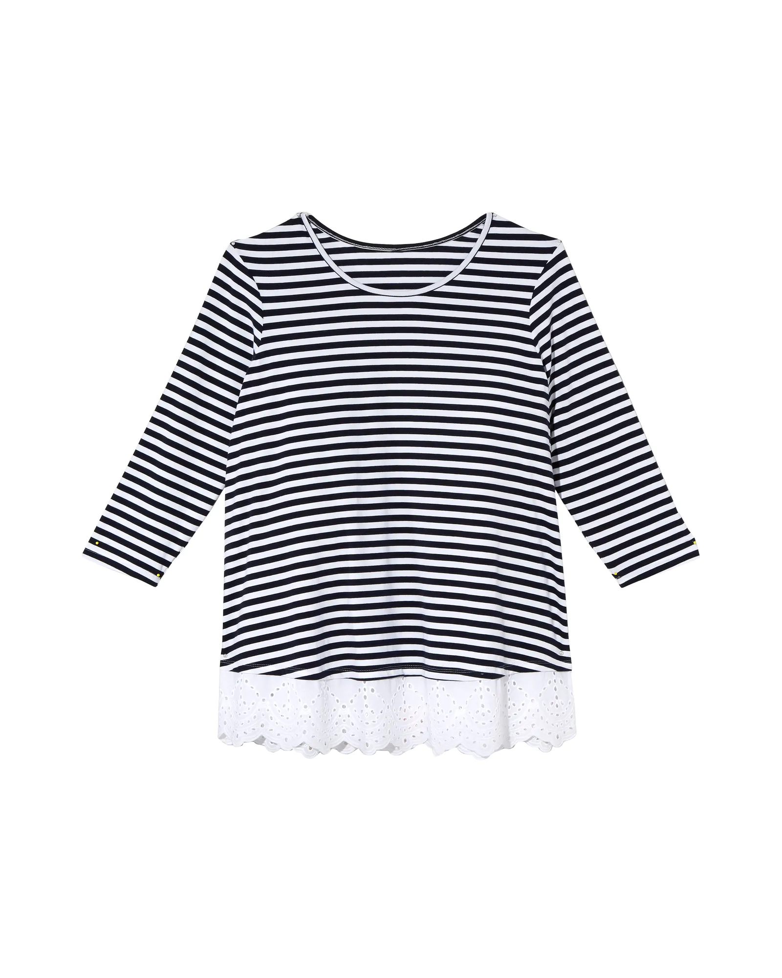 Thyra Knit Twofer Top | Black / White