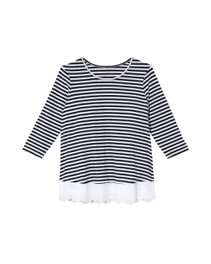 Thyra Knit Twofer Top | Black / White