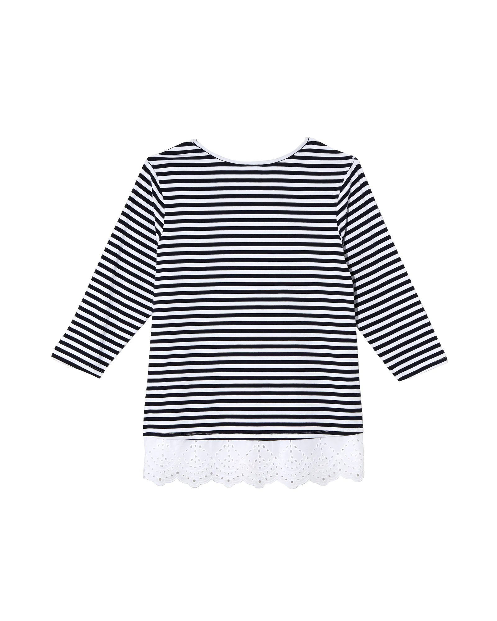 Thyra Knit Twofer Top | Black / White