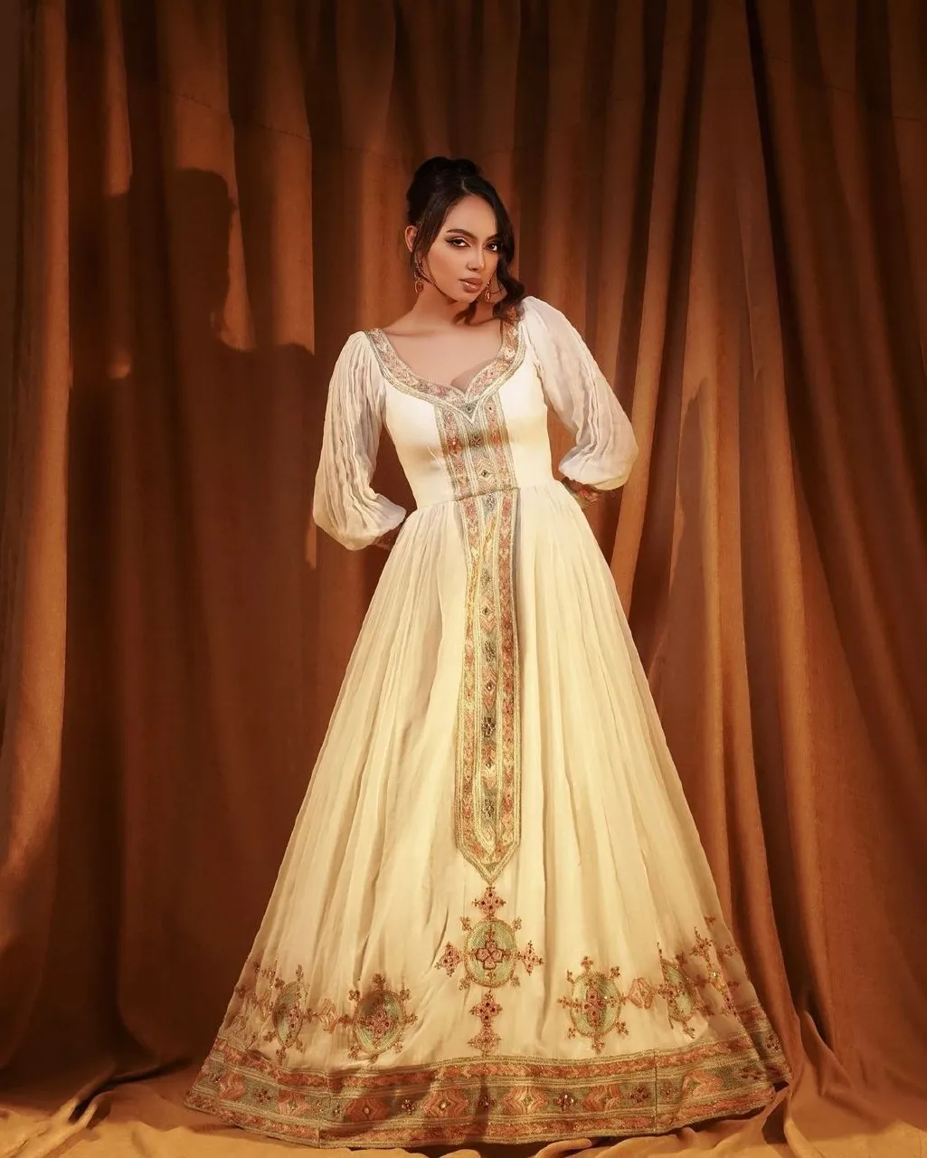 Tremendous Colorful Traditional Ethiopian Dress: with Cultural Design and Cape Habesha Dress for Elegant Look Habesha Kemis