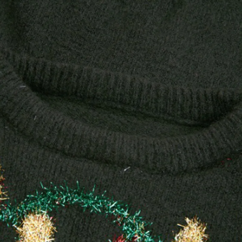 Women's sweet Chrsitmas graphic sweater with long lantern sleeves