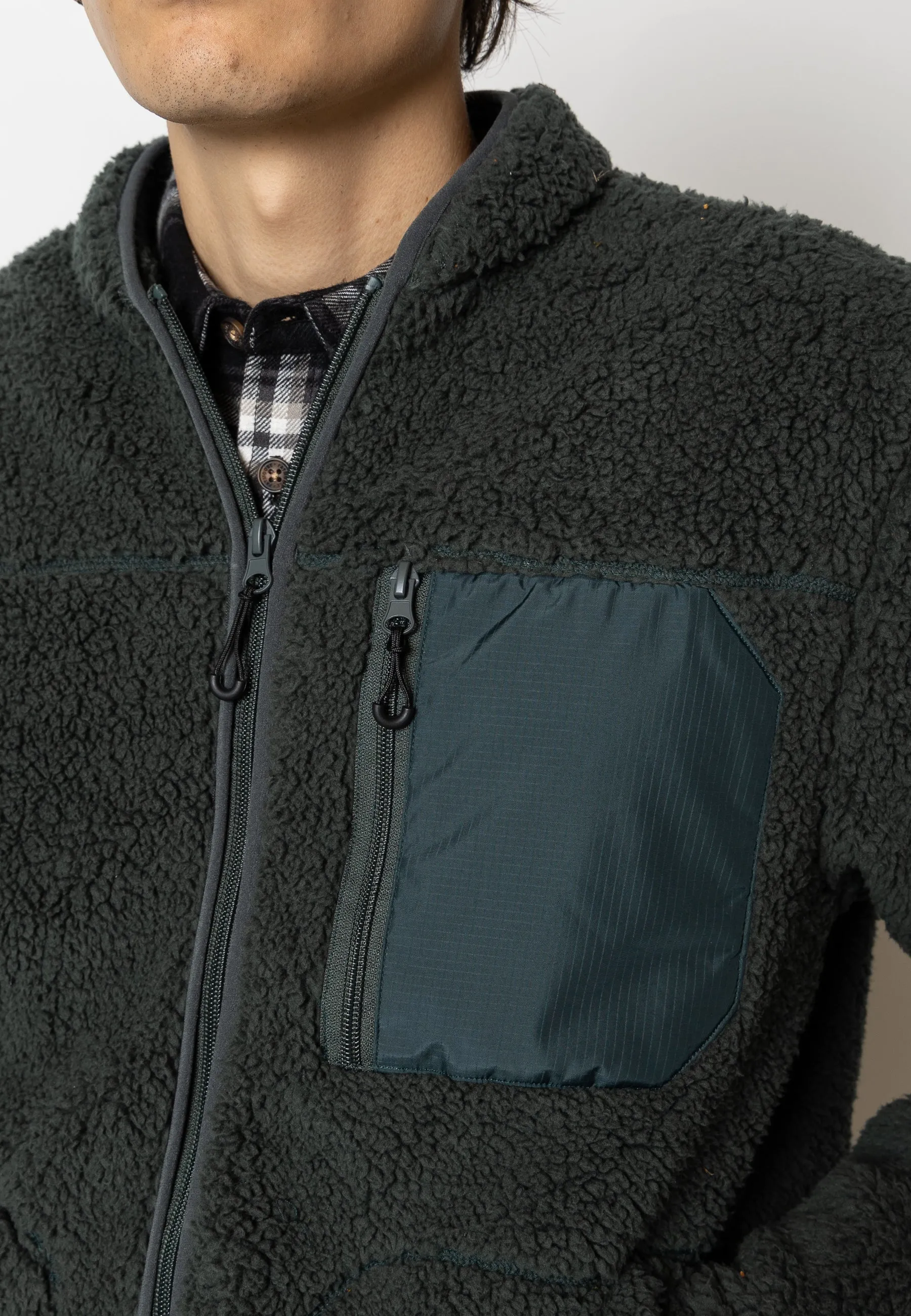 WOOD FLEECE JACKET - Green