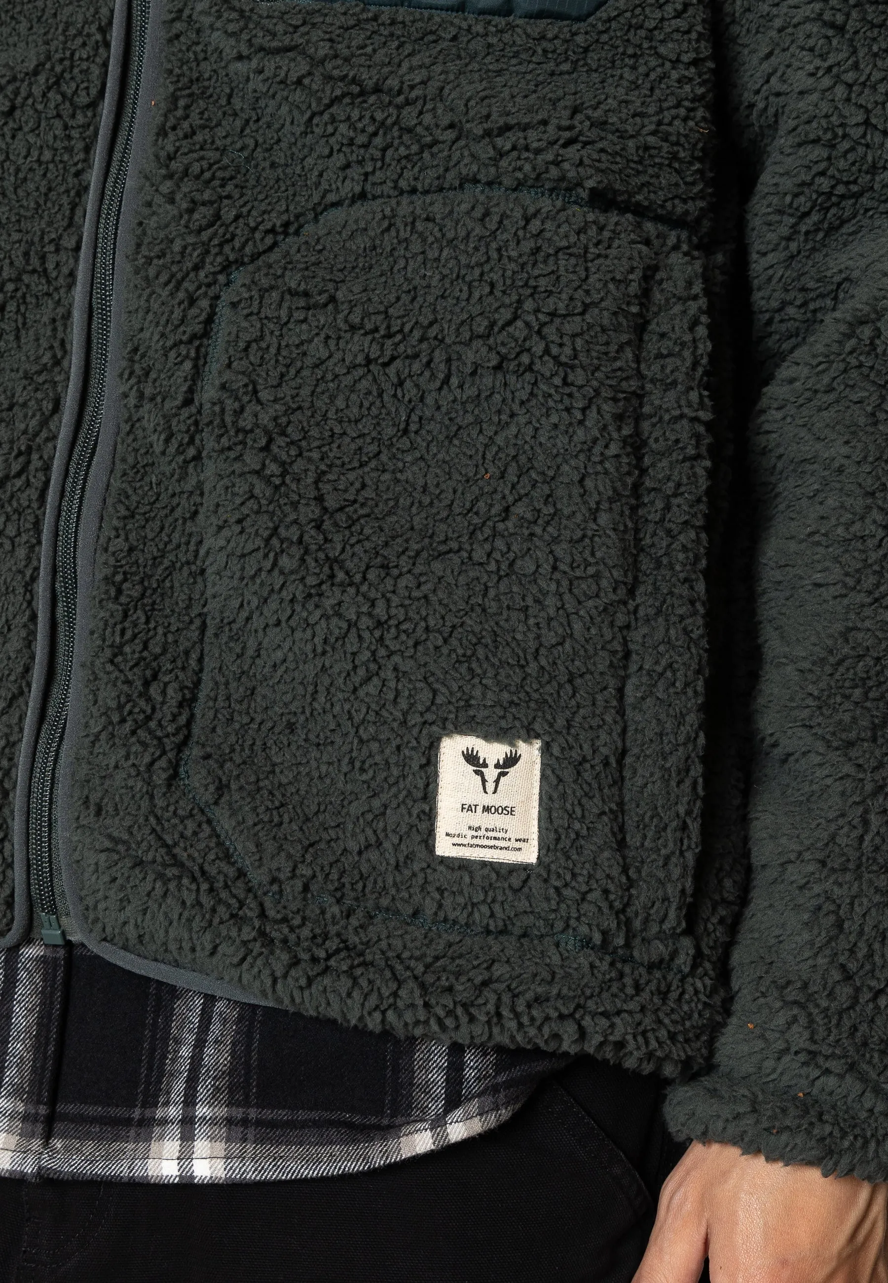 WOOD FLEECE JACKET - Green
