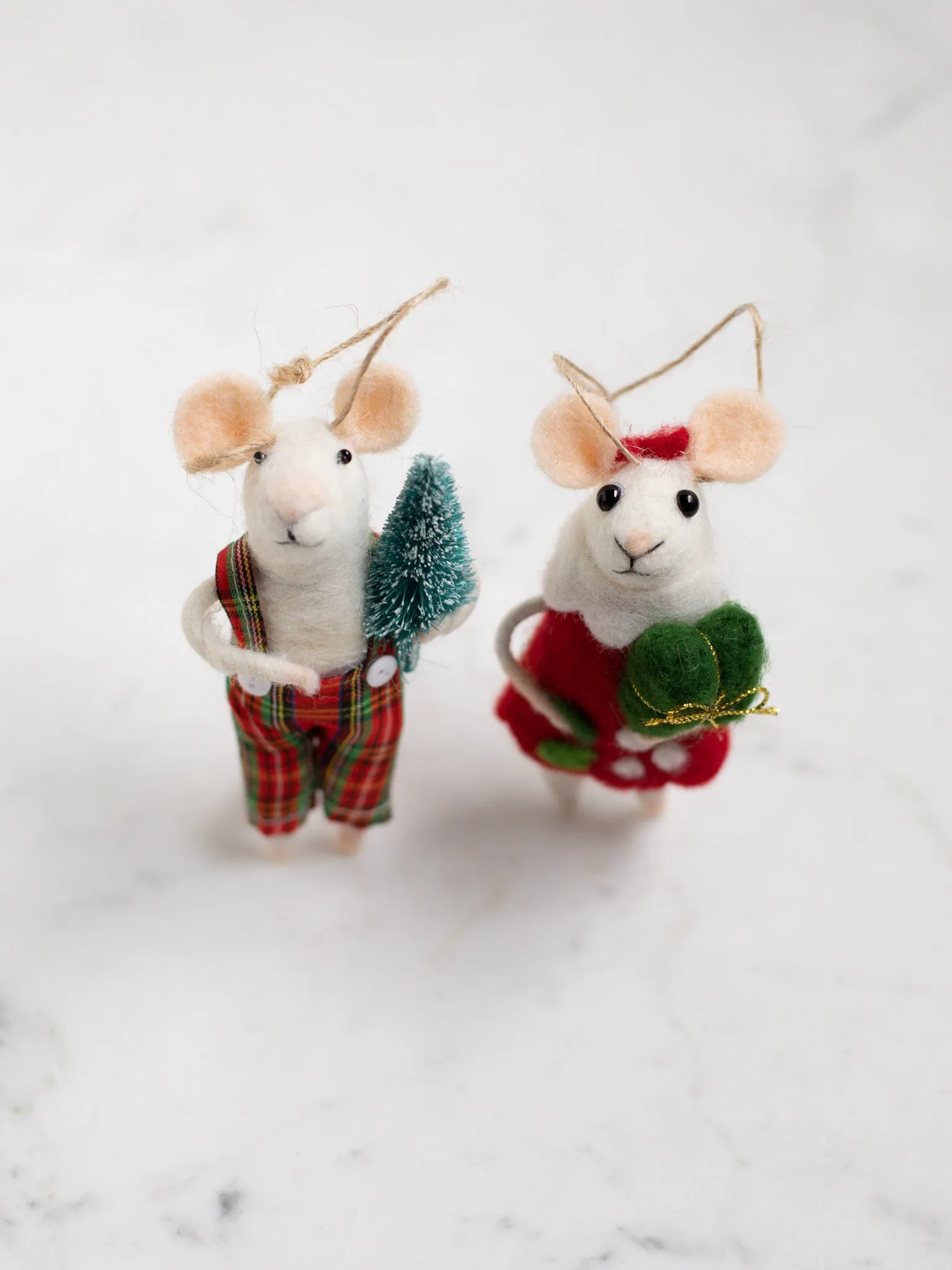 Wool Felt Mouse Ornaments
