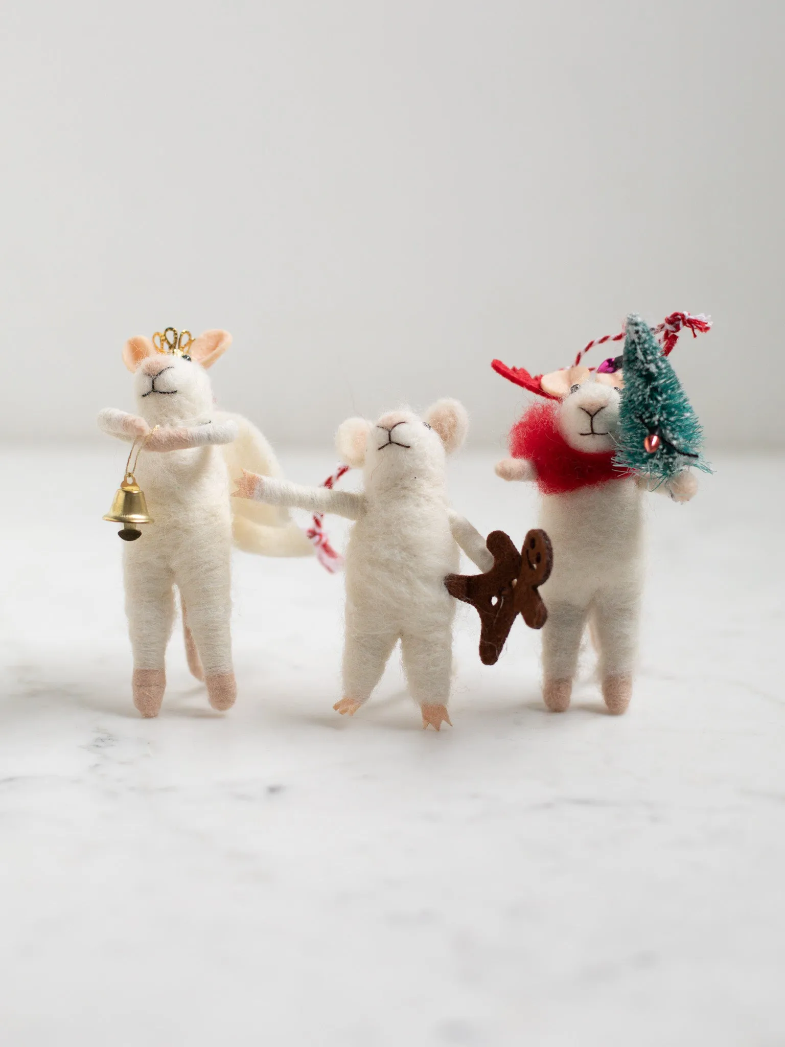 Wool Felt Mouse Ornaments