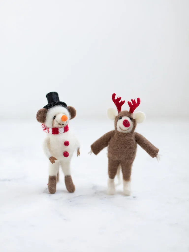 Wool Felt Mouse Ornaments