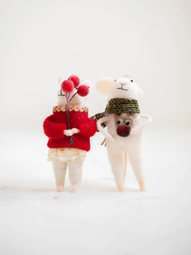 Wool Felt Mouse Ornaments