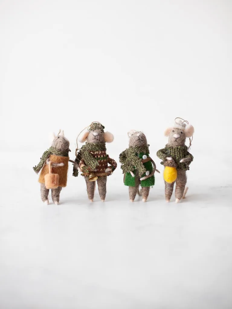Wool Felt Mouse Ornaments