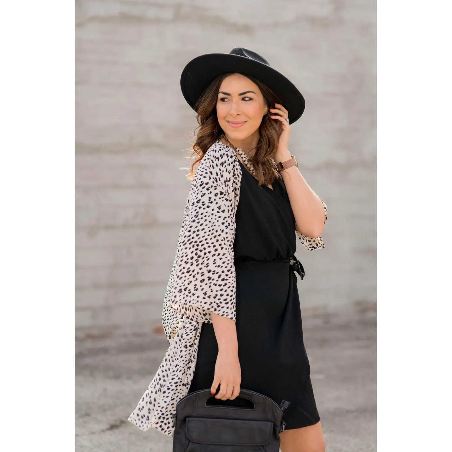 Wrap Tie Flutter Dress