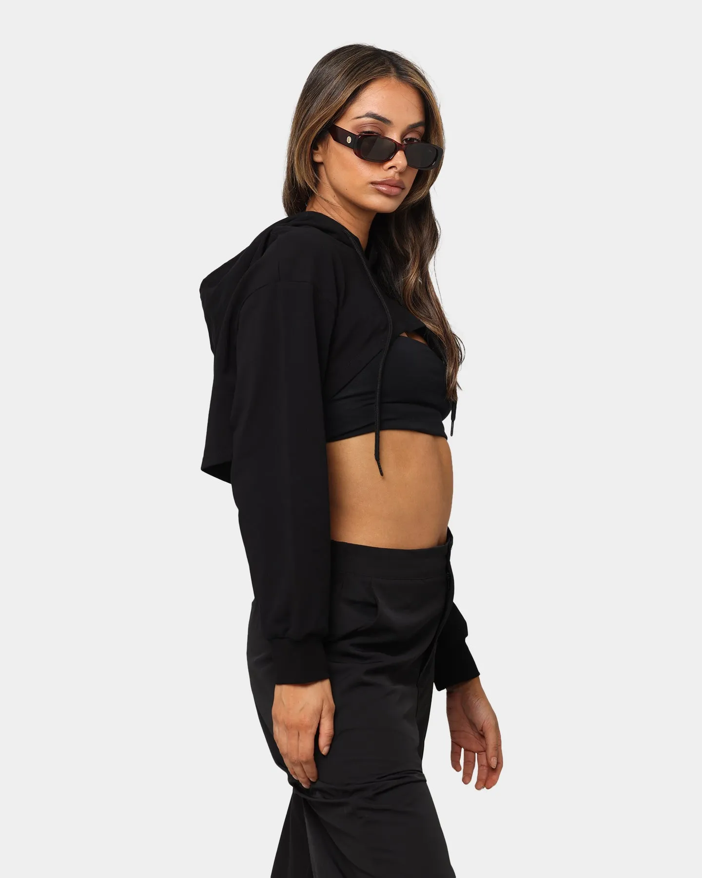 XXIII Women's Ultra Crop Hoodie Black