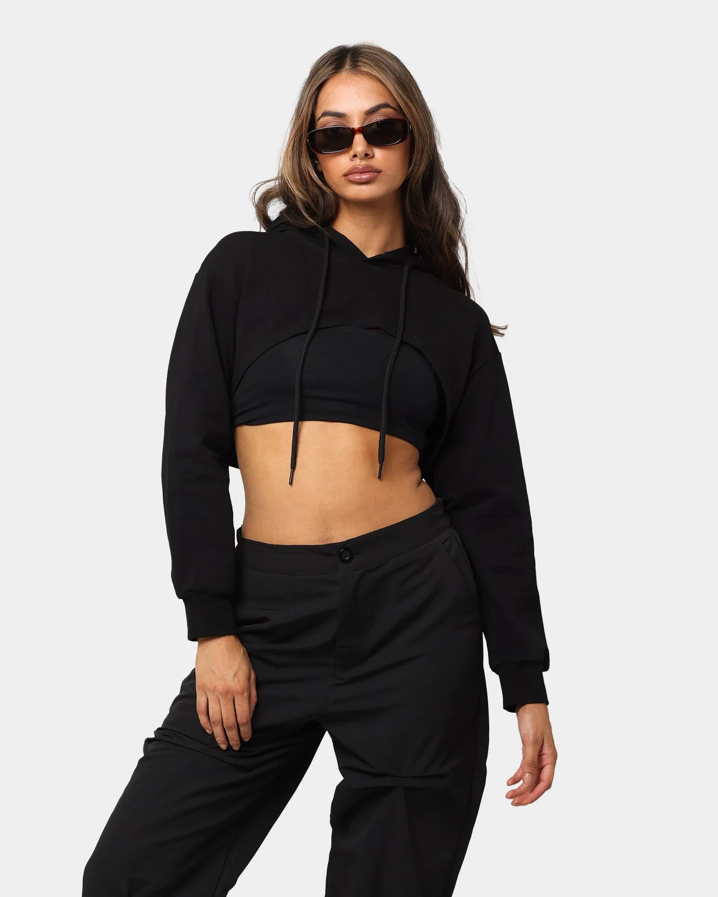 XXIII Women's Ultra Crop Hoodie Black