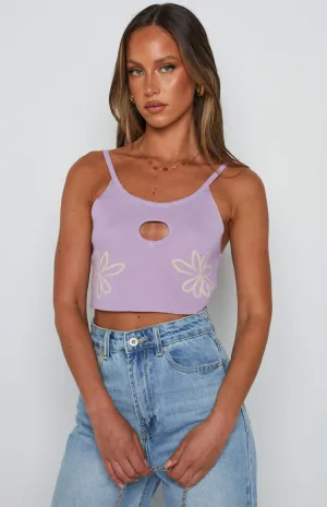 Yancey Purple Cut Out Top